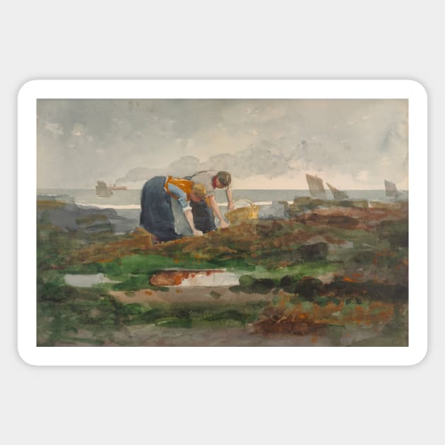 The Mussel Gatherers by Winslow Homer Sticker by Classic Art Stall